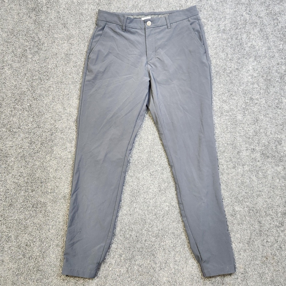 Primo Pants Mens 32 Regular Gray Stretch Jogger Zip Hem Cuffed Casual Travel